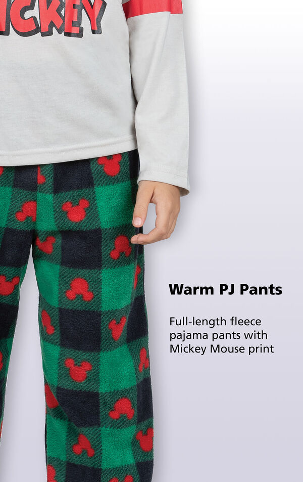 Full-length fleece pajama pants with Mickey Mouse print image number 3