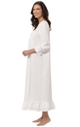 Model wearing Martha Nightgown in White for Women, facing to the side image number 2