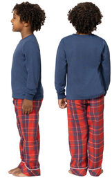 Americana Plaid Hoodie Boys Pajamas image number 1