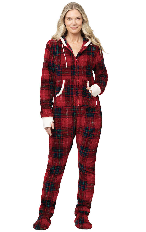 Cozy Holiday Hoodie-Footie   Womens Pajamas image number 0