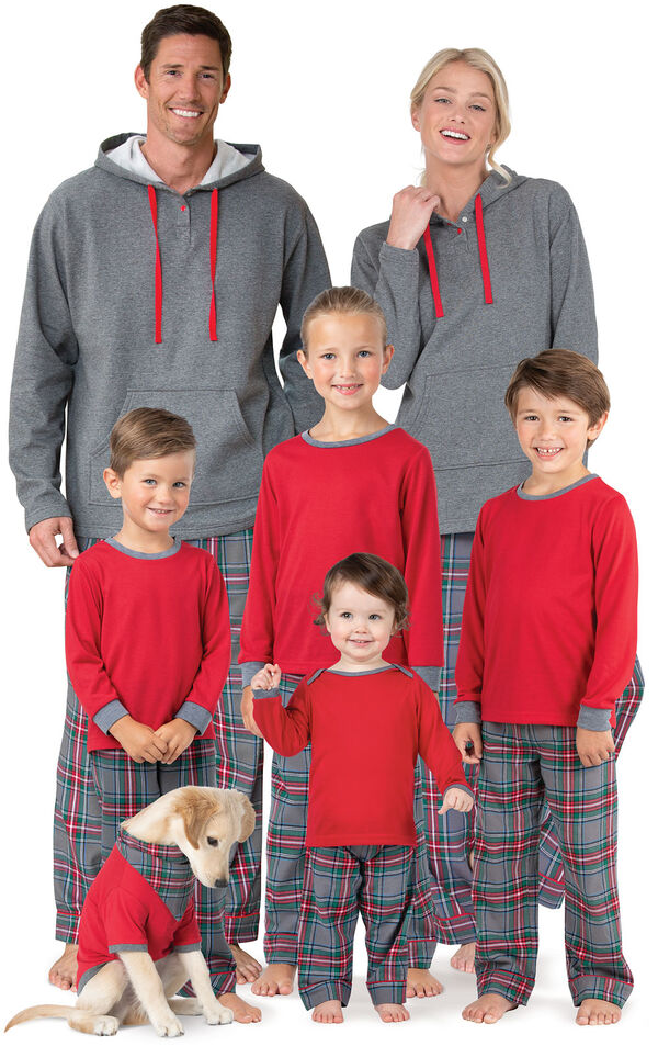 Models wearing Gray Classic Plaid Matching Family Pajamas image number 0