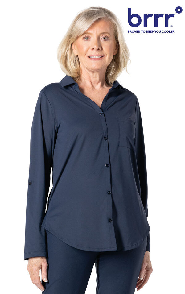 Convertible Sleeve Cooling Pajama Shirt image number 0