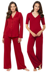 Naturally Nude PJ & Button-Front PJ Bundle - Red image number 0