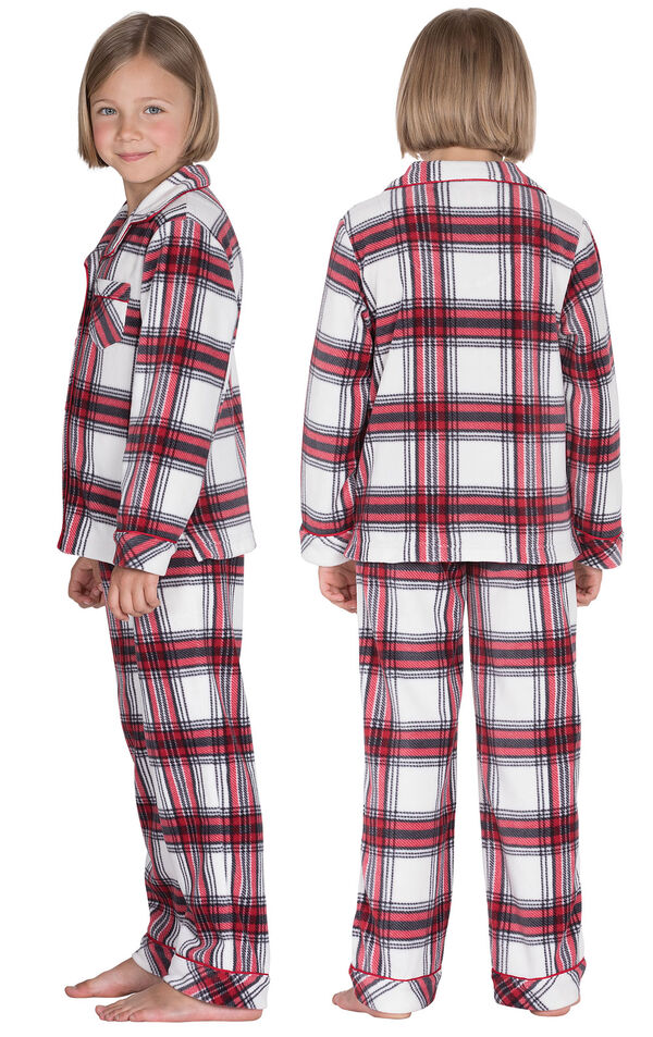 Fireside Plaid Fleece Button-Front Girls Pajamas