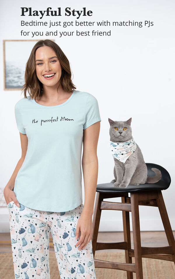 The Purrrfect Mom Matching Pet & Owner PJs image number 1