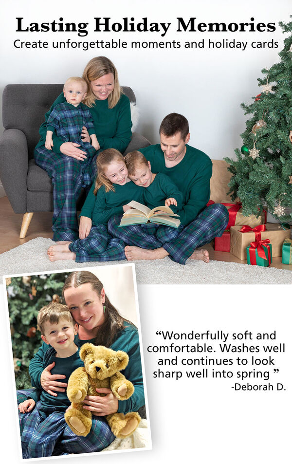 Customer Photos of families wearing Heritage Plaid Matching Family Pajamas image number 2