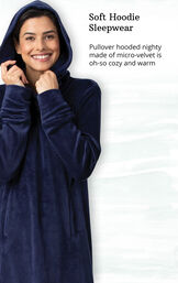 Addison Meadow Hooded Nightgown - Navy image number 2