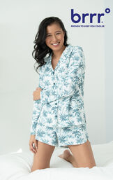 Button-Front and Short Cooling Pajama Set image number 0