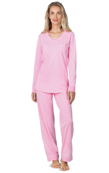 Classic Polka-Dot Pullover Pajamas  - Pink