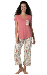 Playful Blooms Pocket Tee Capri Pajamas image number 0