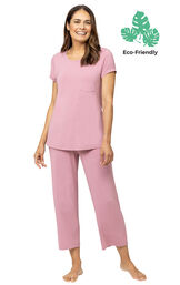 Consciously Cozy Short Sleeve Capri Pajama image number 0