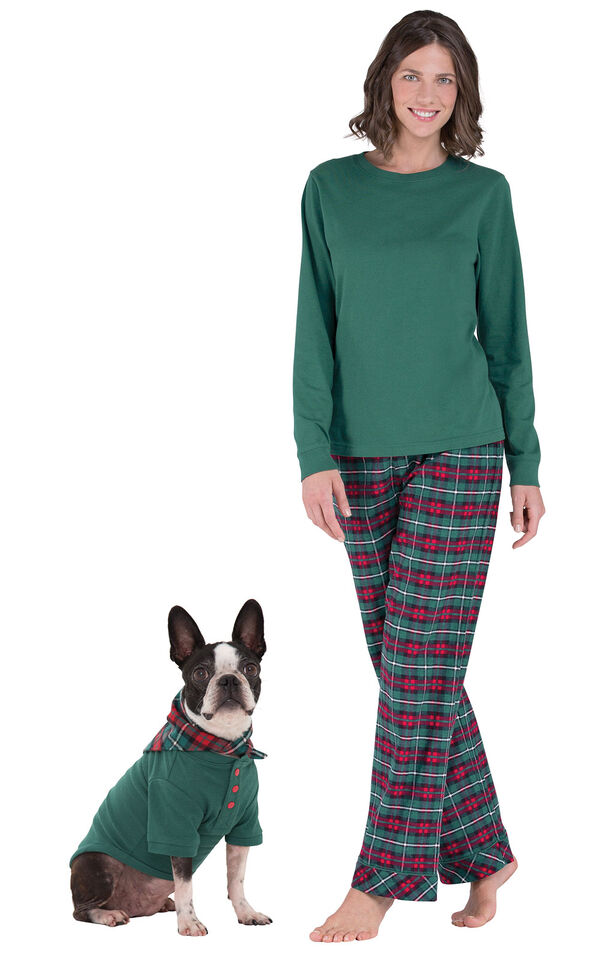 Red & Green Plaid Cotton Flannel Christmas Pet & Owner Pajamas image number 0