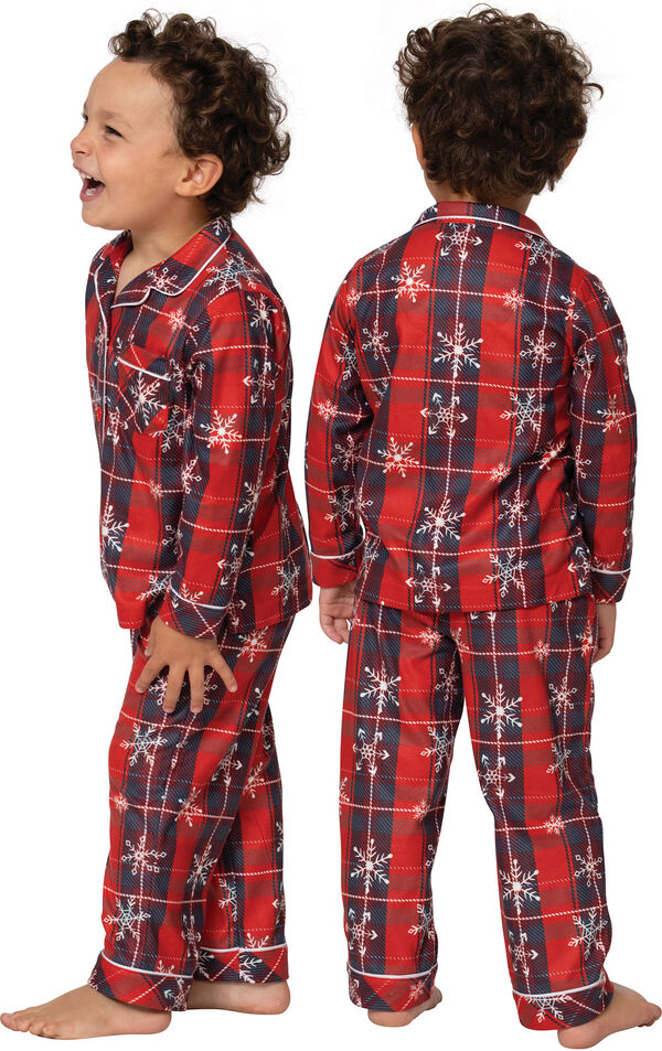 Americana Plaid Snowflake Boys Pajamas image number 1