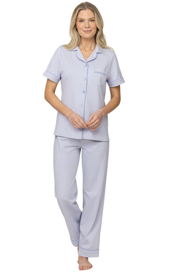 Solid Jersey Short-Sleeve Boyfriend Pajamas image number 3