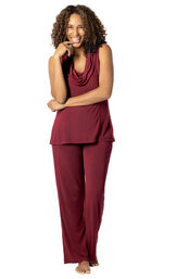 Spark of Romance Cowl Neck Pajama - Garnet image number 5
