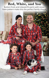 Americana Plaid Snowflake Matching Family Pajamas image number 1