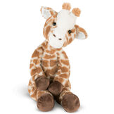 15" Buddy Giraffe - front view of seated brown and tan print giraffe with dark brown hooves and brown eyes image number 2