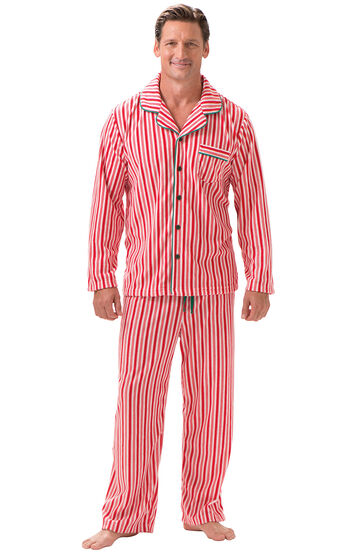 Candy Cane Fleece Men's Pajamas