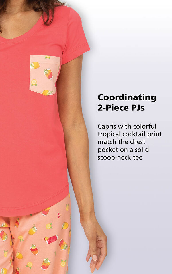 Pocket Tee Capri Pajamas image number 3