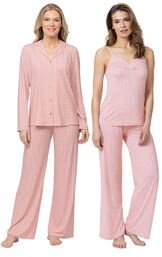 Pink Naturally Nude Boyfriend PJs & Pink Naturally Nude Cami Pjs image number 0
