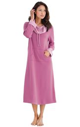 Model wearing World's Softest Raspberry Cowl-Neck Gown for Women image number 0