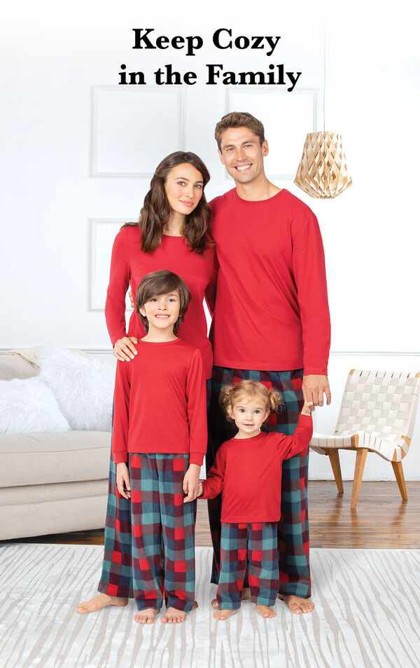 Yuletide Plaid Matching Family Pajamas image number 1