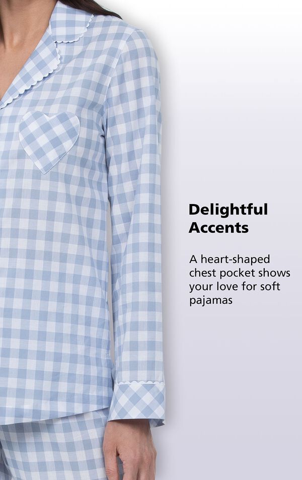 Delightful Accents - A heart-shaped chest pocket shows your love for soft pajamas image number 4