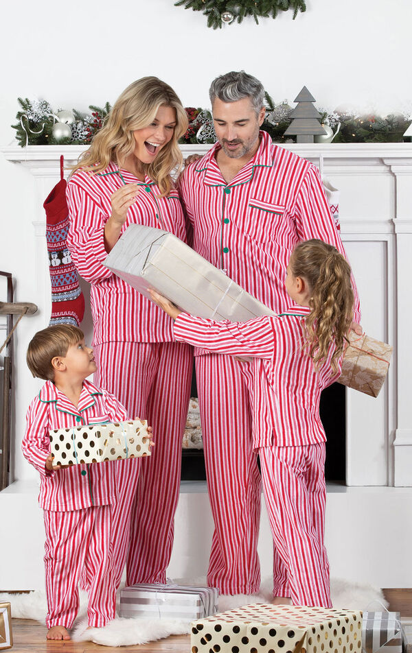 Candy Cane Fleece Matching Family Pajamas image number 1