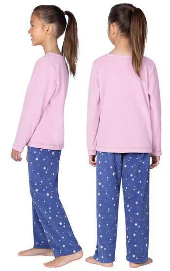 Snuggle Fleece Kids Pajamas - Blue & Pink Stars