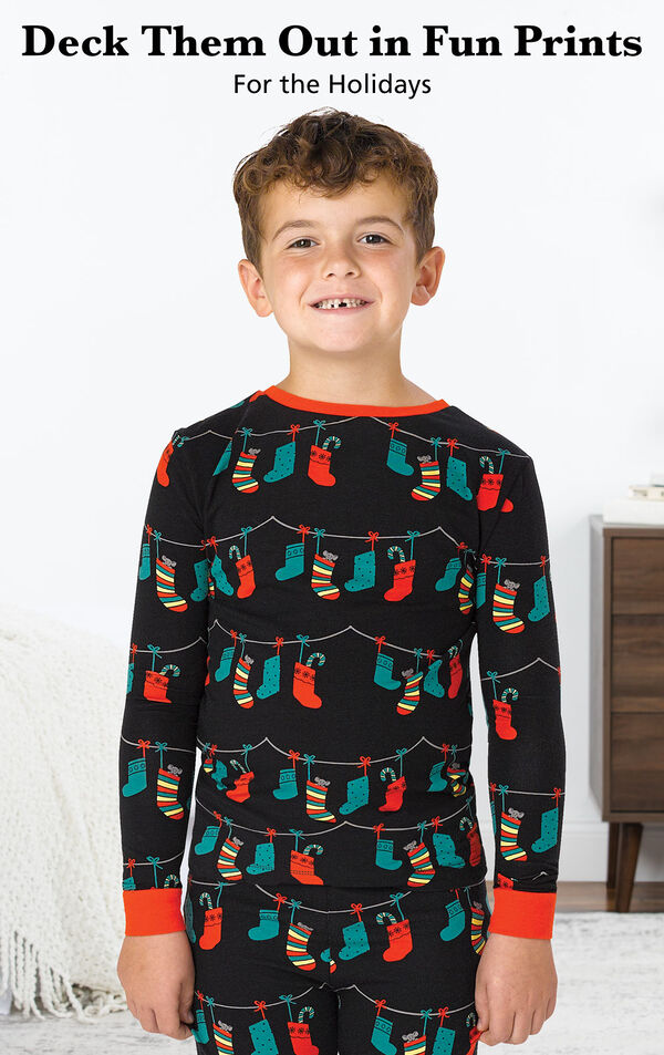 Christmas Stockings Boys Pajamas image number 1