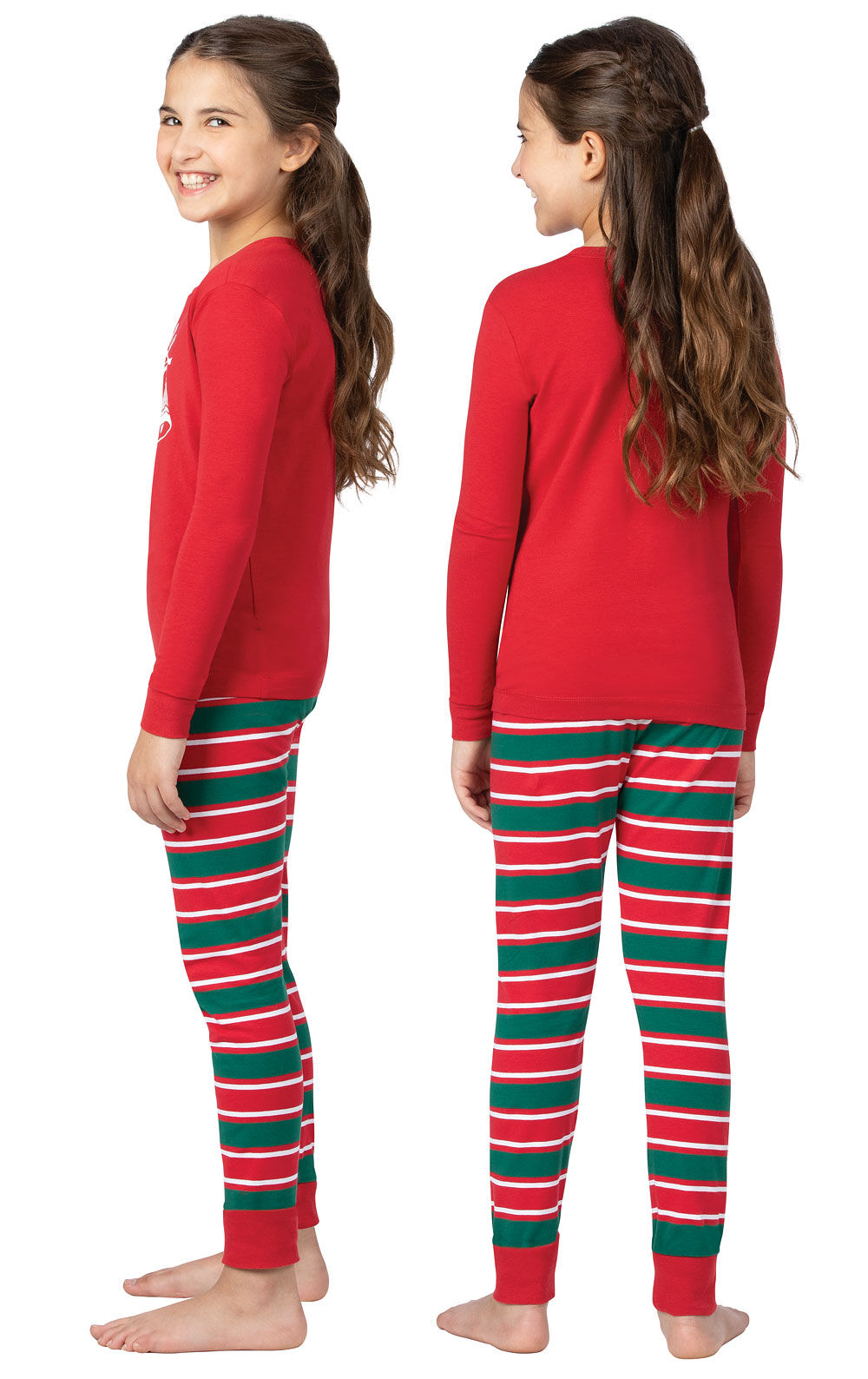 Jashe Pajamas for Girls Striped Cotton Blend Comfy 2pc PJ Set Pants Tween Teen Size 6 