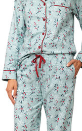 Green Holiberry Flannel Boyfriend Pajamas image number 4