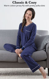 Classic Polka-Dot Pullover Pajamas image number 2