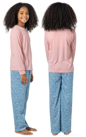 Floral Pullover Unisex Kids Pajamas - Pink