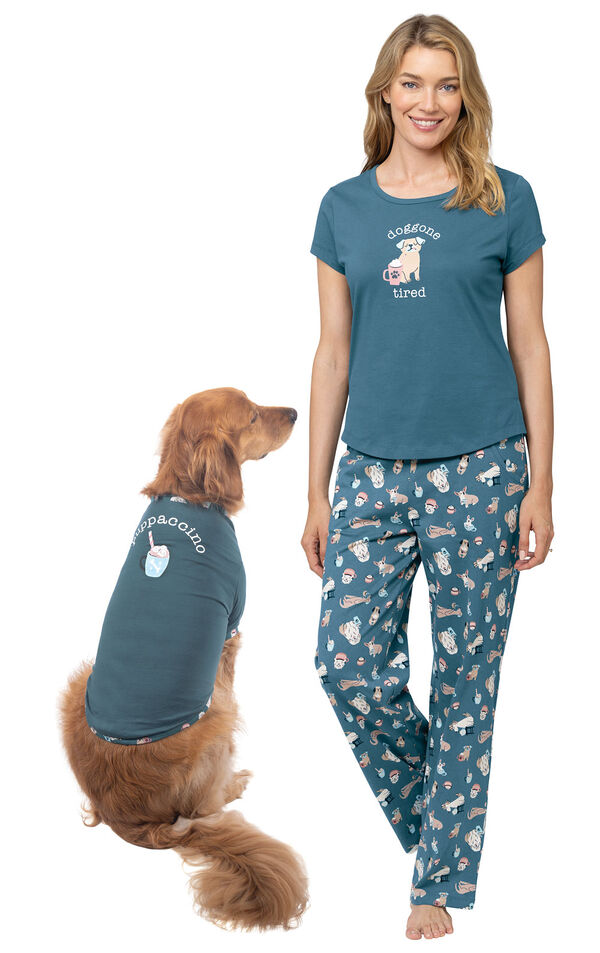 Coffee Dogs Pet & Owner Set - Teal image number 0