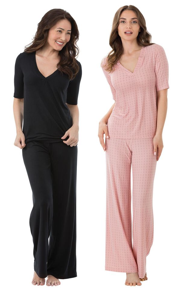 Black & Pink Naturally Nude Pajama Gift Set