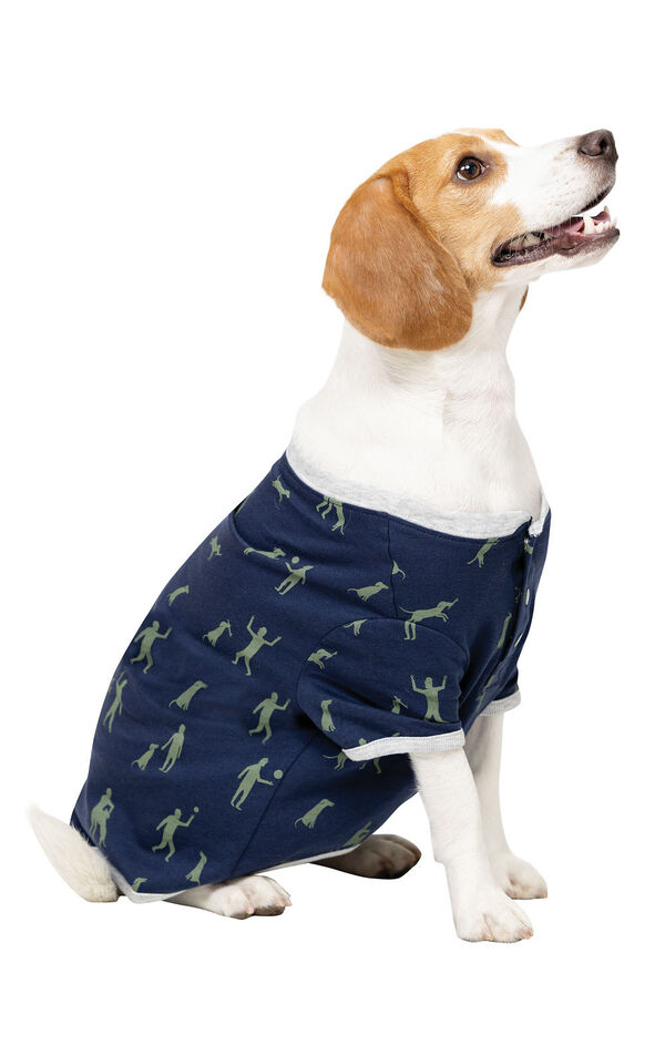 Navy Dog Dad Print Pet & Owner PJ