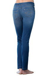 Model wearing PajamaJeans - Skinny Bluestone Wash, facing away from the camera image number 1