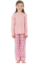 Model wearing Pink Plaid PJ for Youth image number 0