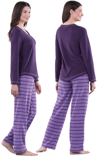 Lightweight Fleece Pullover Pajamas - Plum Hearts