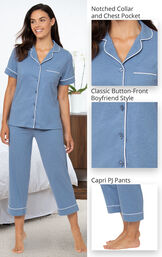 Short-Sleeve Boyfriend Capri Pajamas image number 4