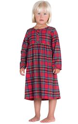 Model wearing Red Classic Plaid Gown for Toddlers image number 0