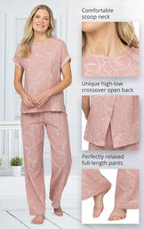Sunday Morning Cotton Gauze Pajamas - Pink Floral image number 3