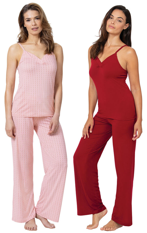 Pink and Red Naturally Nude Cami PJs Gift Set image number 0