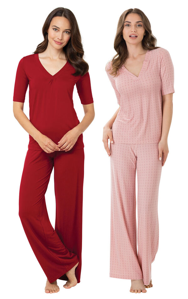 Red and Pink Naturally Nude PJs Gift Set image number 0