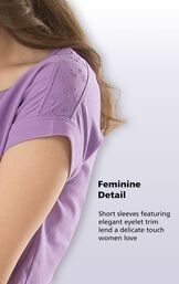 Feminine Detail - Short sleeves featuring elegant eyelet trim lend a delicate touch women love image number 3