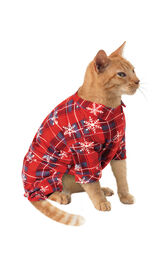 Americana Plaid Snowflake Cat Pajamas image number 0