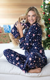 Mugs & Kisses Boyfriend Flannel Pet & Owner Pajamas image number 1