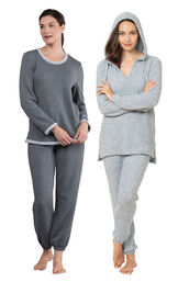 Blue Cozy Escape PJs and Charcoal World's Softest Jogger PJs image number 0