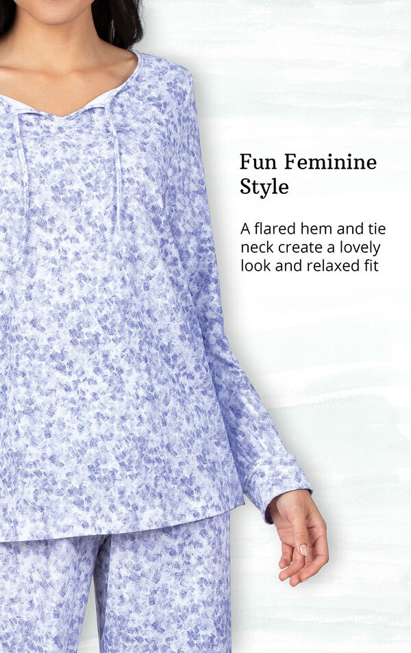 Fun Feminine Style - A flared hem and tie neck create a lovely look and relaxed fit image number 3